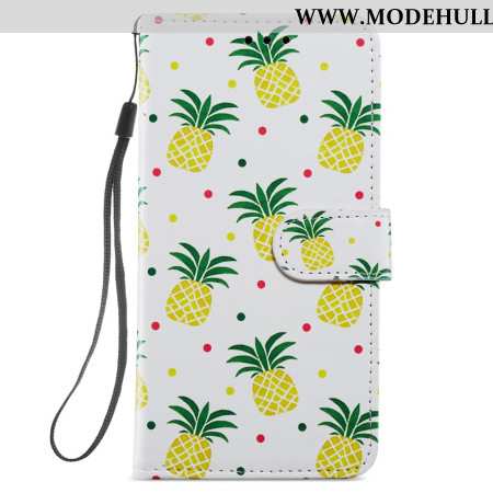 Lederhüllen Samsung Galaxy S24 Plus 5g Handyhülle Ananas Mit Riemen