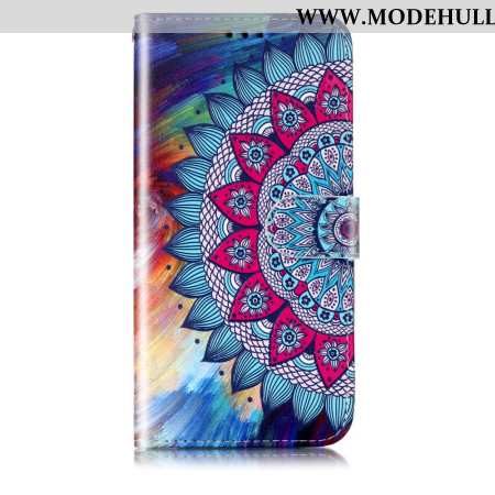 Lederhüllen Samsung Galaxy S24 Plus 5g Handyhülle Mandala-blume Mit Riemen