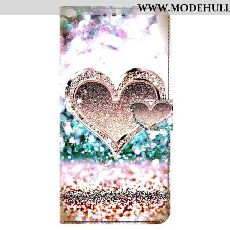 Lederhüllen Samsung Galaxy S24 Plus 5g Handyhülle Rosa Diamantherz