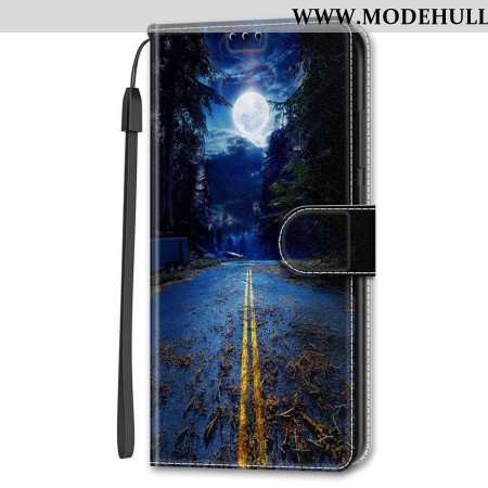 Lederhüllen Samsung Galaxy S24 Plus 5g Night Road Und Moon Strap