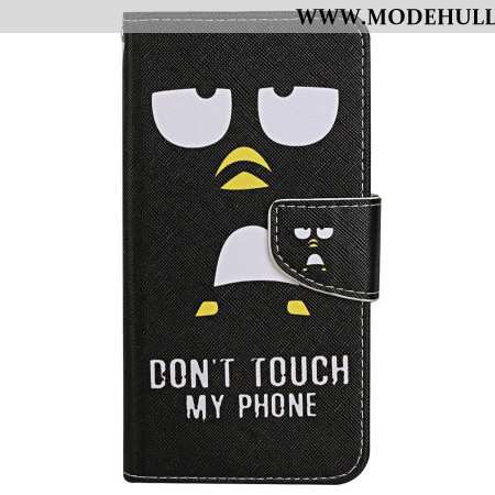 Lederhüllen Samsung Galaxy S24 Ultra 5g Pinguin Don't Touch My Phone Lanyard