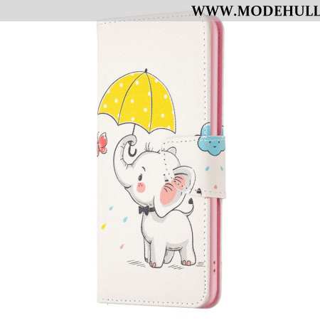 Lederhüllen Xiaomi Redmi Note 13 4g Handyhülle Regenschirm Und Elefant