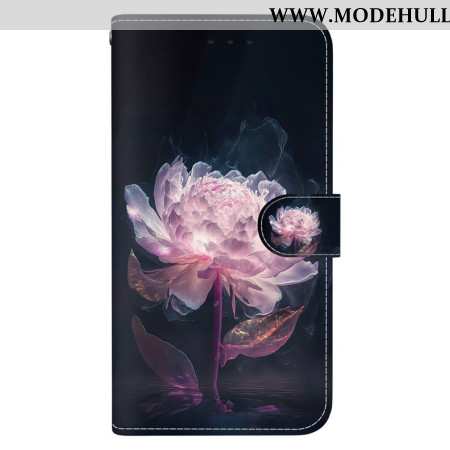 Lederhüllen Xiaomi Redmi Note 13 4g Lila Pfingstrose Mit Riemen