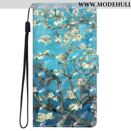 Lederhüllen iPhone 16 Pro Blumenkunst Mit Riemen