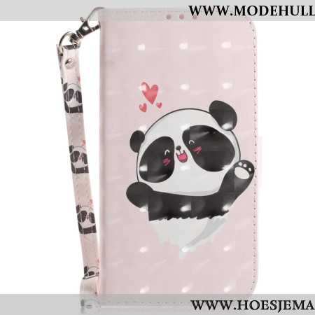 Lederhüllen iPhone 16 Pro Panda Love Mit Riemen